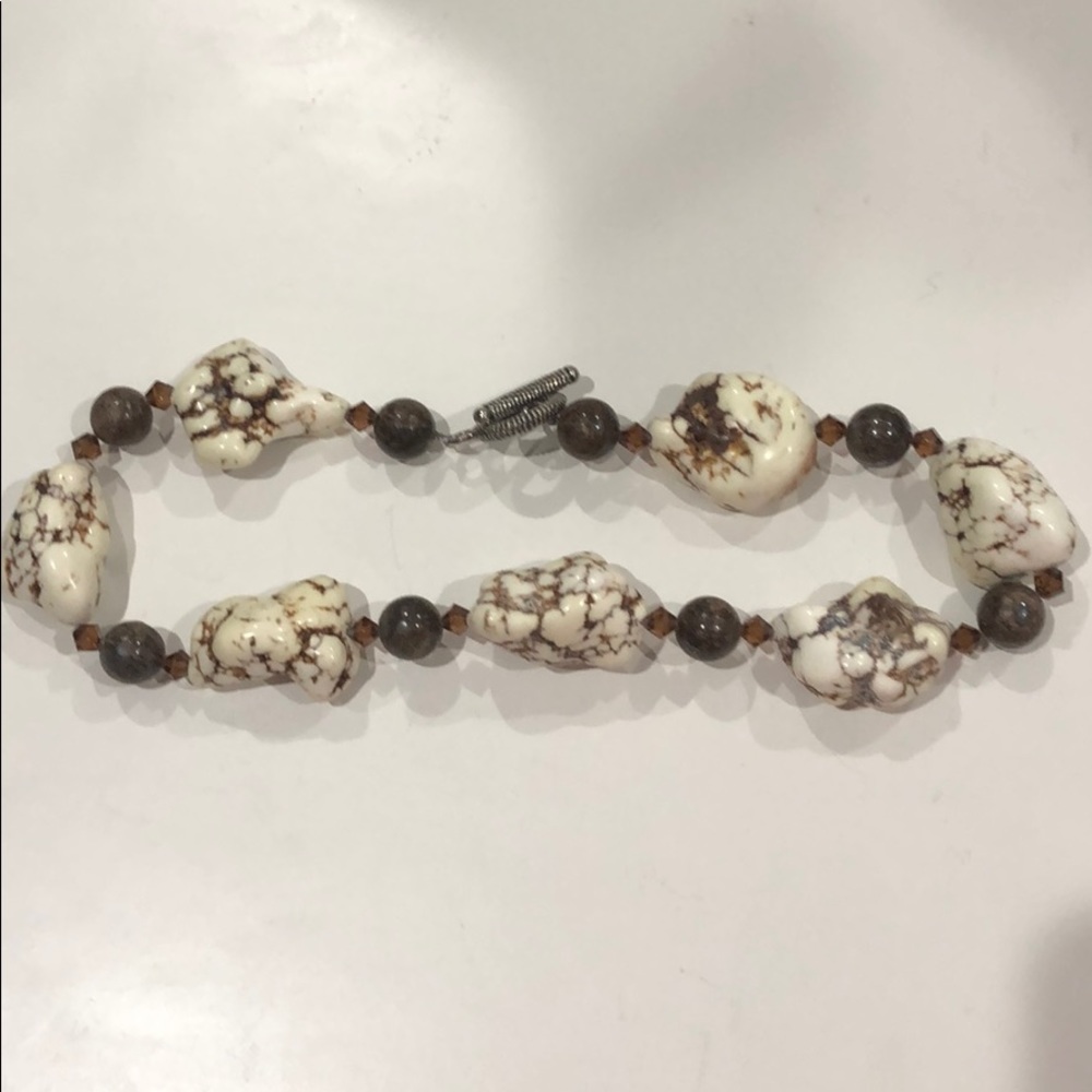 Brown and cream chunky necklace